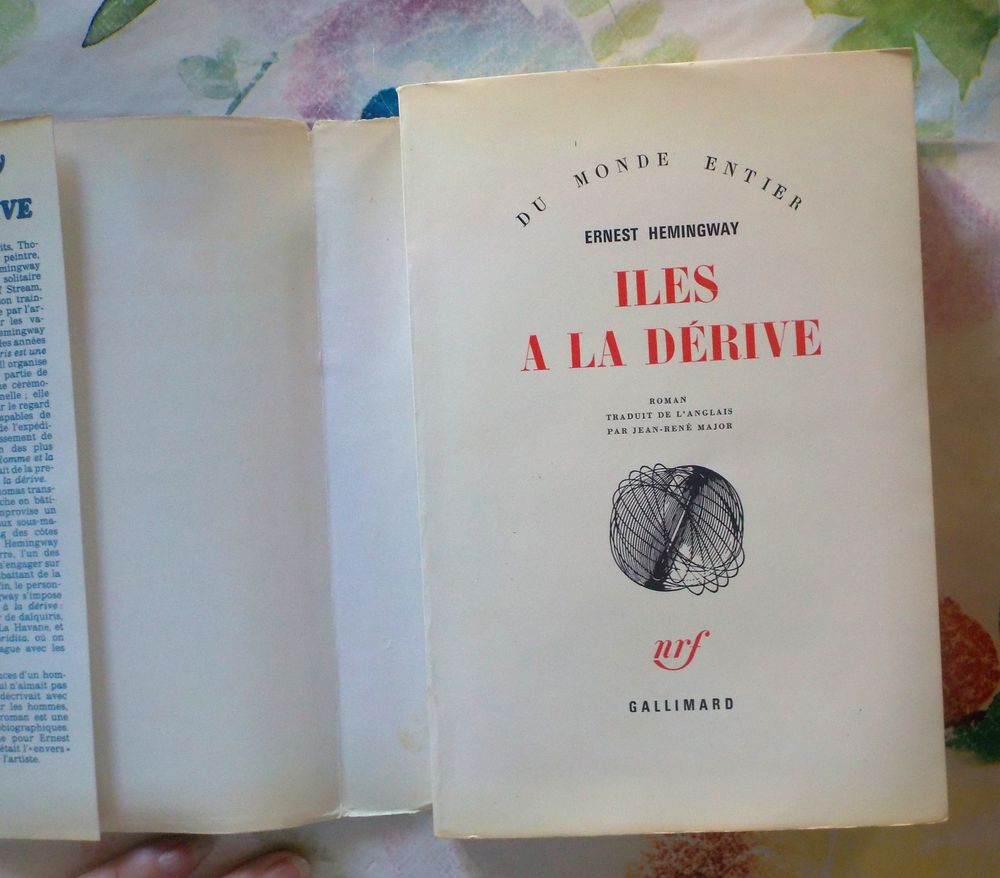 ILES A LA DERIVE de Ernest HEMINGWAY Ed. Gallimard 1951 Livres et BD