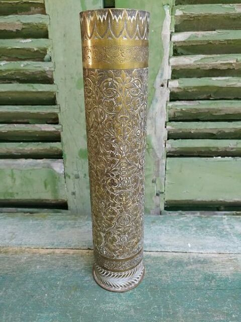 Douille d'Obus Cisel�e A. Goosse Graveur � Ougr�e Belgique  230 Loches (37)