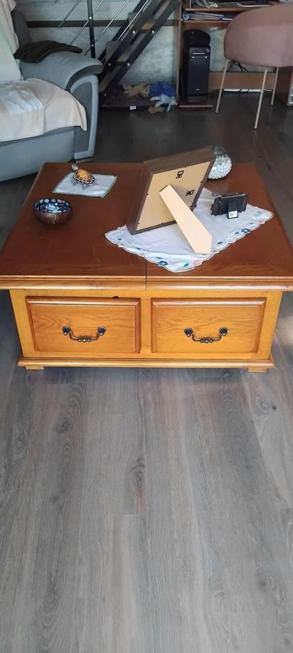 meuble t&eacute;l&eacute;vision et table basse bois massif Meubles