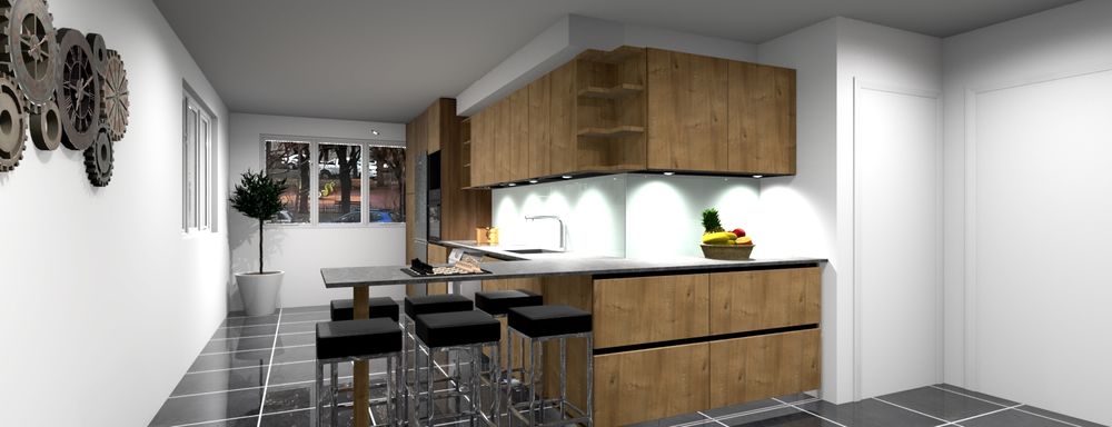 cuisine effet bois , Meubles