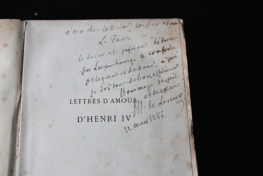 LETTRES D'AMOUR D'HENRI IV-DELESCURE-LivreAncien1886D&eacute;dicac Livres et BD