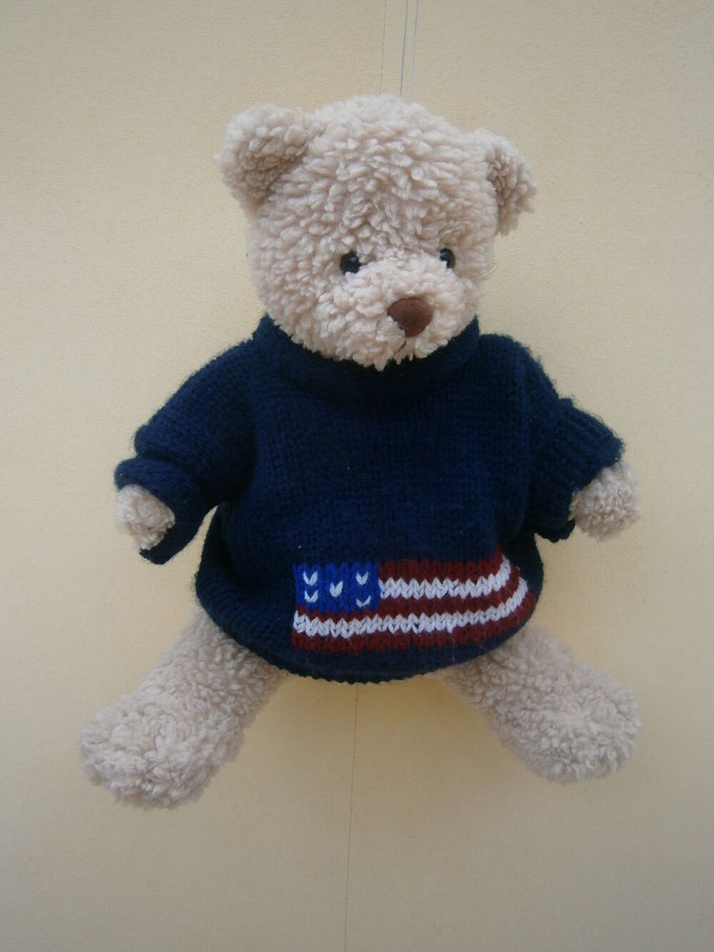 Sac &agrave; dos"OURS" pour enfant beige pull marine Jeux / jouets