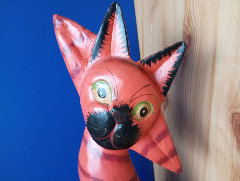 Grande statue bois 52 cm animal art africain Décoration