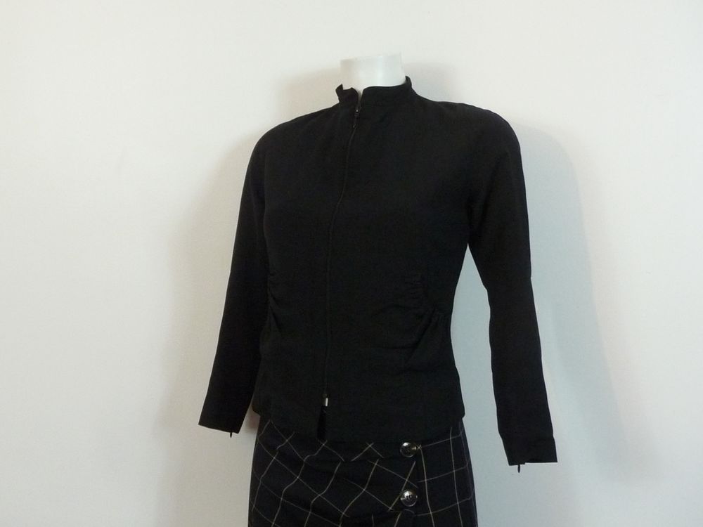Veste El&eacute;gante Courte Cintr&eacute;e Noir- Taille 36- Ralph Kemp Vêtements