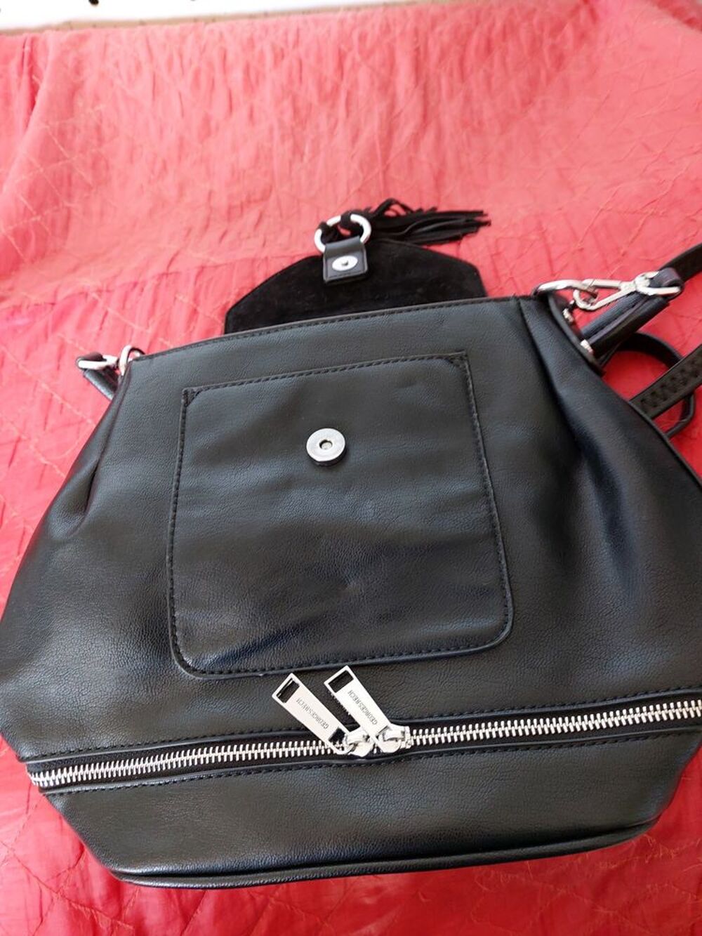 Sac &agrave; main noir Georges Rech Maroquinerie