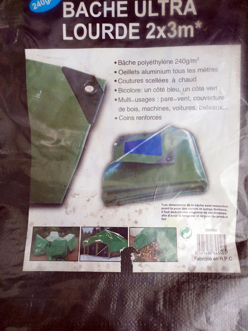 B&acirc;che ULTRA LOURDE poly&eacute;thyl&egrave;ne 240g/m&sup2; 2X3m* Jardin