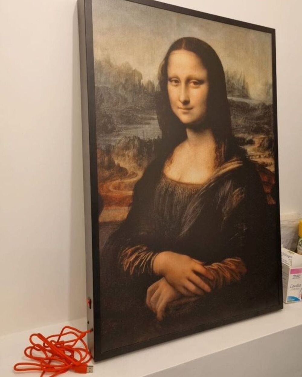 tableau r&eacute;tro &eacute;clairage /Mona Lisa / Virgil Abloh 