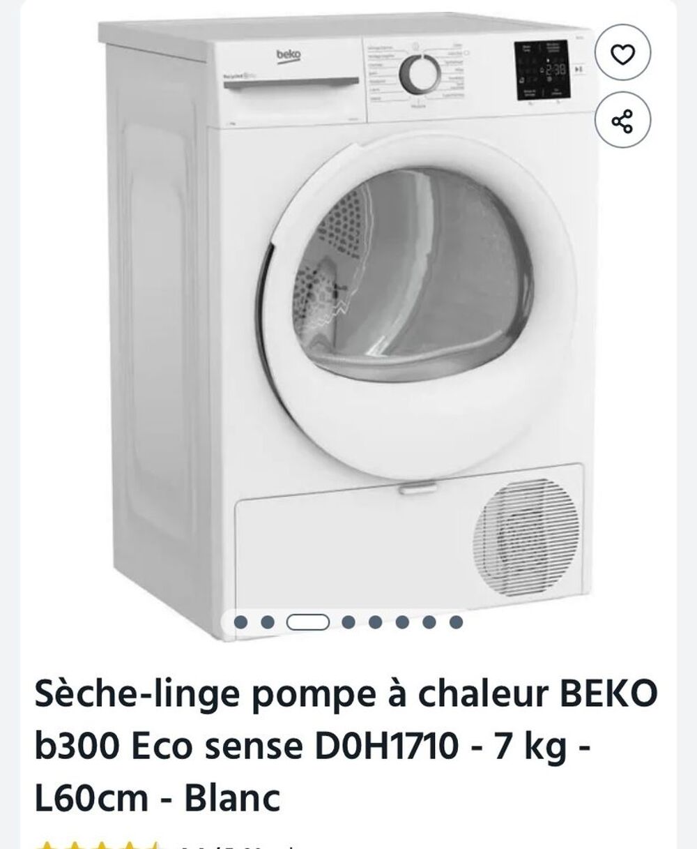 S&egrave;che linge pompe &agrave; chaleur Electroménager