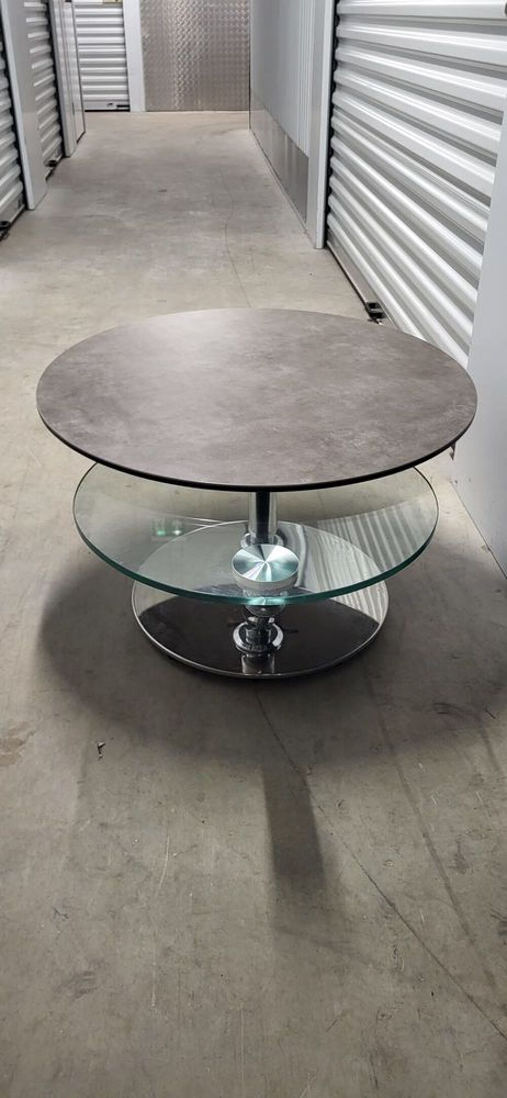 Table basse VEGA plateau c&eacute;ramique et verre Meubles