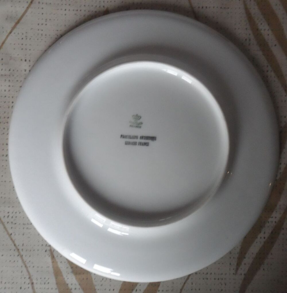 Plat &agrave; fleurs Porcelaine artistique de Limoges d&eacute;cors roses Cuisine