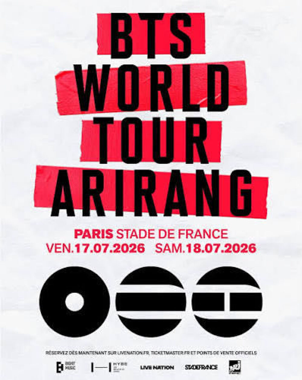 place de concert BTS Billetterie
