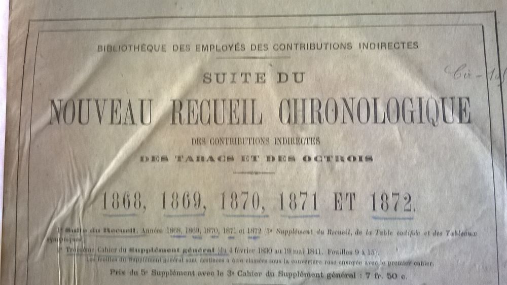 livres ancien des contributions indirectes 