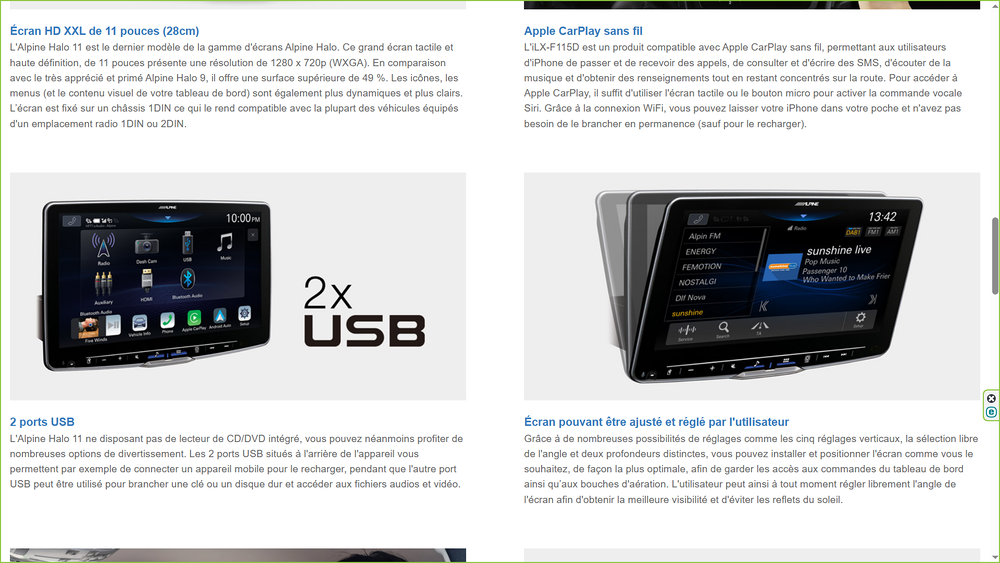 Auto radio multim&eacute;dia Pioneer ILX F115D Audio et hifi