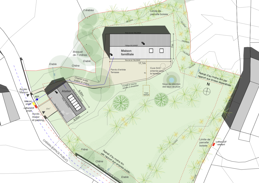 Vente Terrain Terrain constructible arboré avec vue sur un écrin de nature Campestre-et-luc