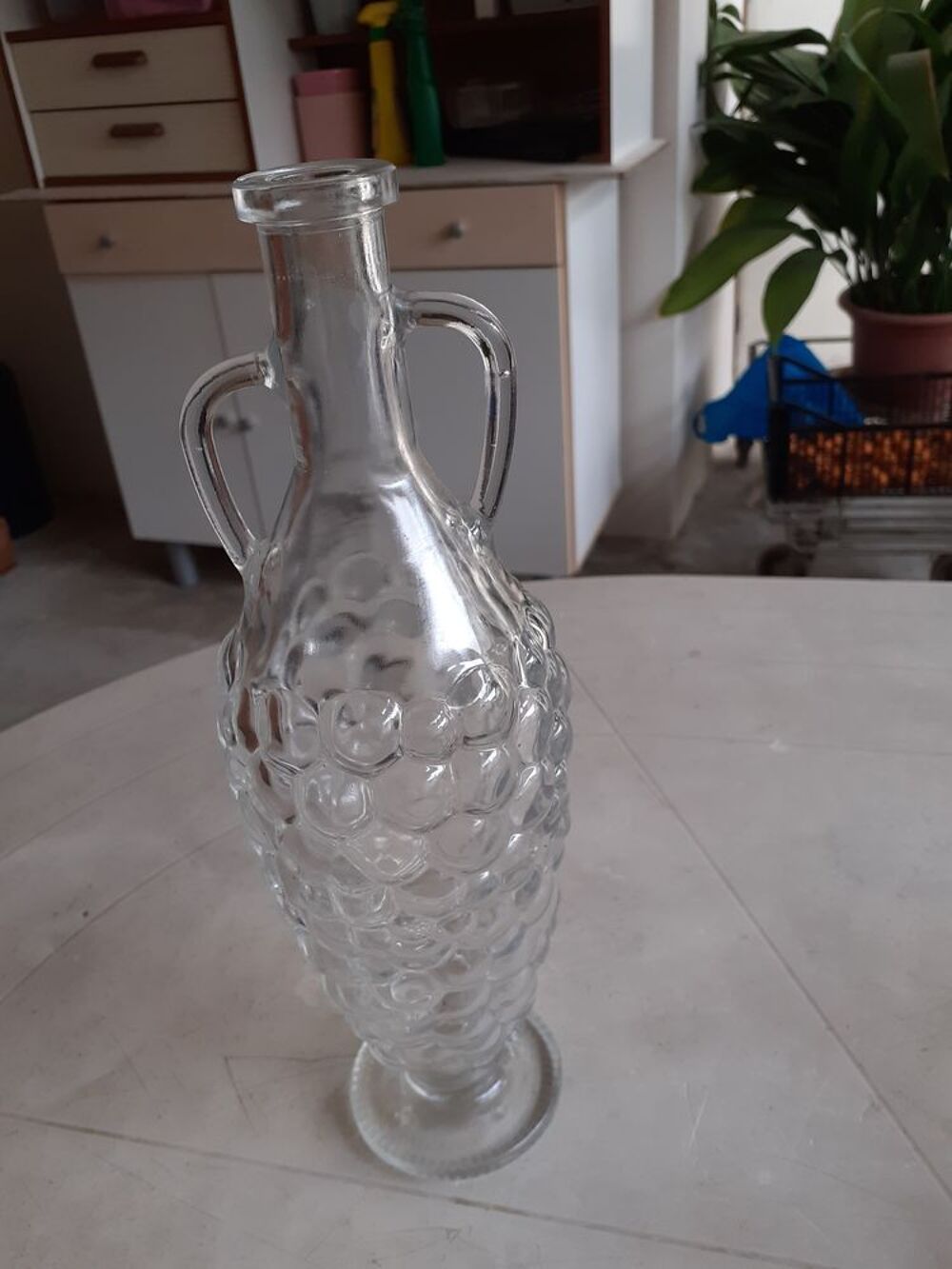 Carafe italienne en verre bulle blanc Décoration