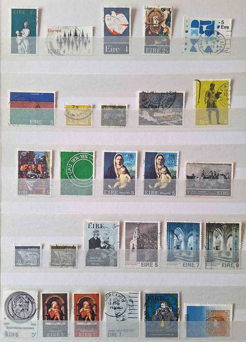 S&eacute;rie de timbres de collection d'Irlande 