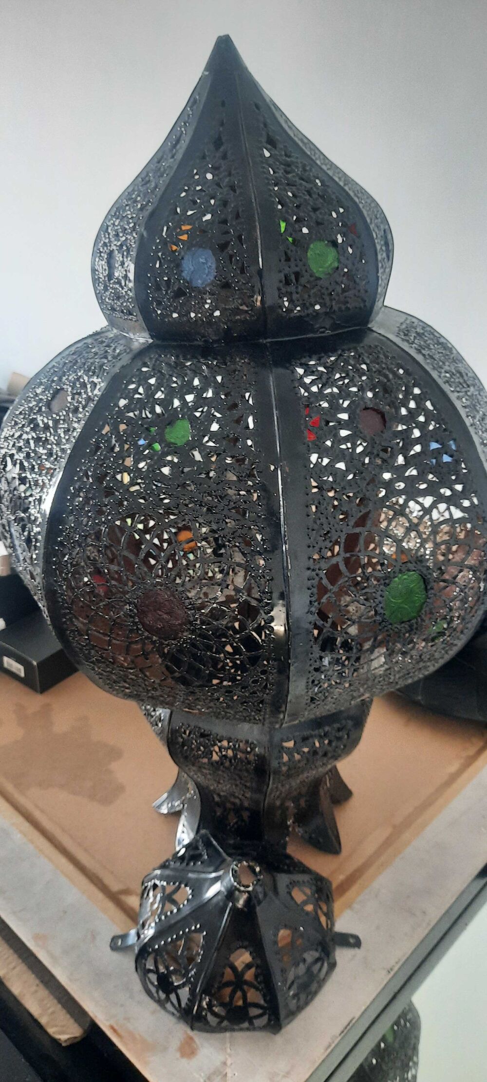 lustre fer forg&eacute; noir Décoration