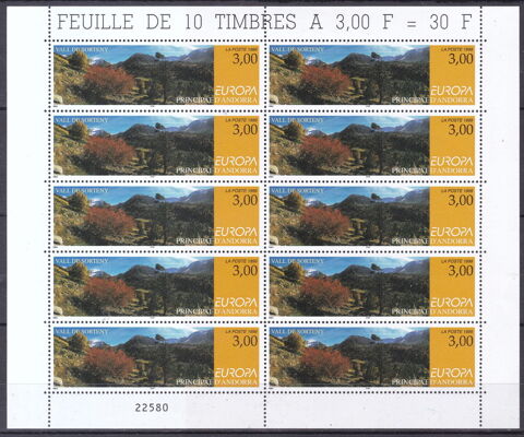 Timbres EUROPE-EUROPA-FRANCE-ANDORRE-1999 YT 514 3 Paris 1 (75)