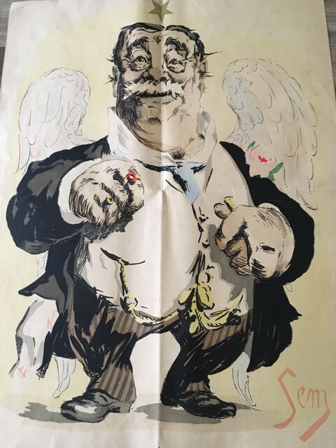 Lithographie humoristique signée SEM 40 Arbanats (33)
