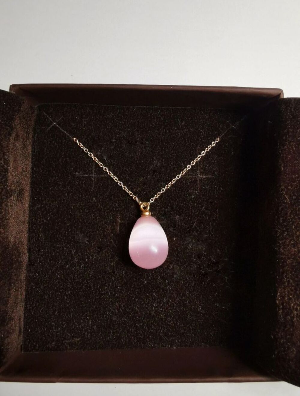 Collier quartz rose et or rose 18 carats Bijoux et montres