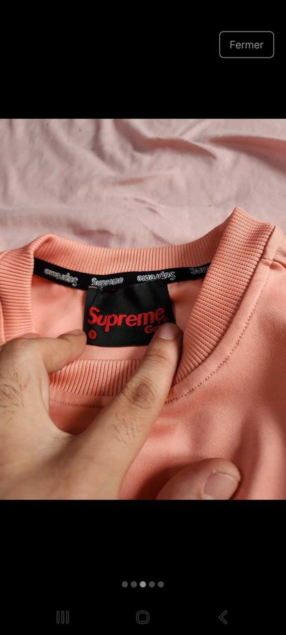 Supr&ecirc;me grip sweat top manche longue rose pale taille S Vêtements