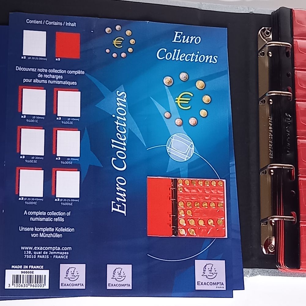 Classeur Numismatique + 5 Feuilles Plastique 43 Cases + 5 In Bricolage