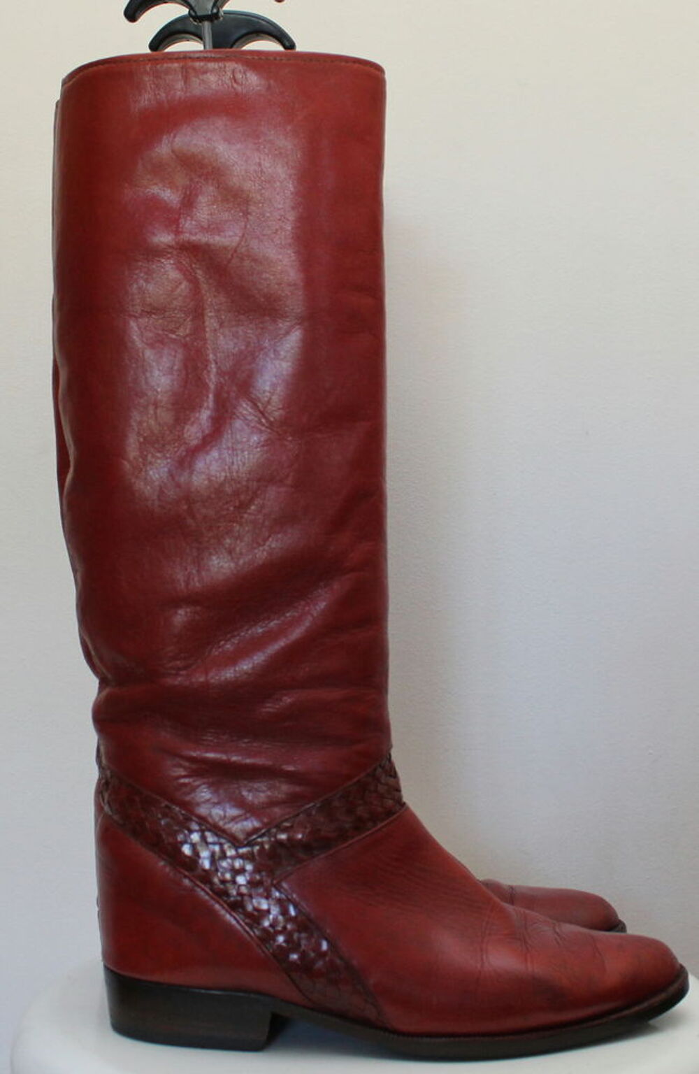 Bottes cuir rouge STEPHANE KELIAN T.38 Fr Chaussures