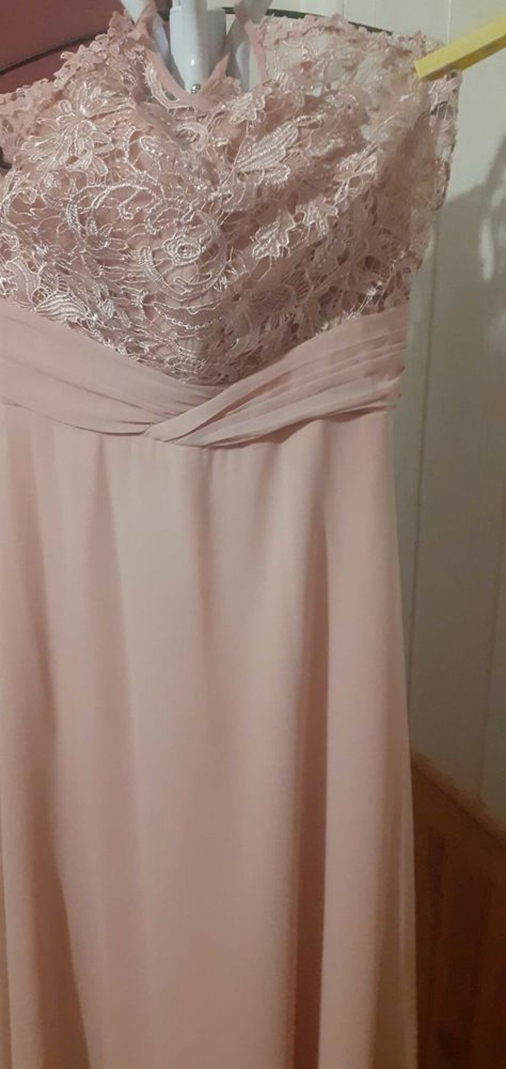 Robe longue rose Vtements