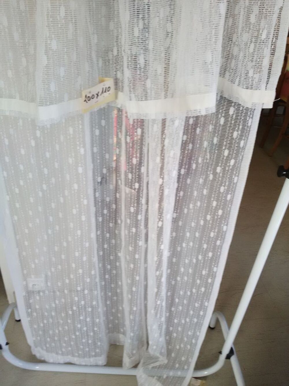 RIDEAU RUFLETTE 200H*110l blanc 20€ Décoration