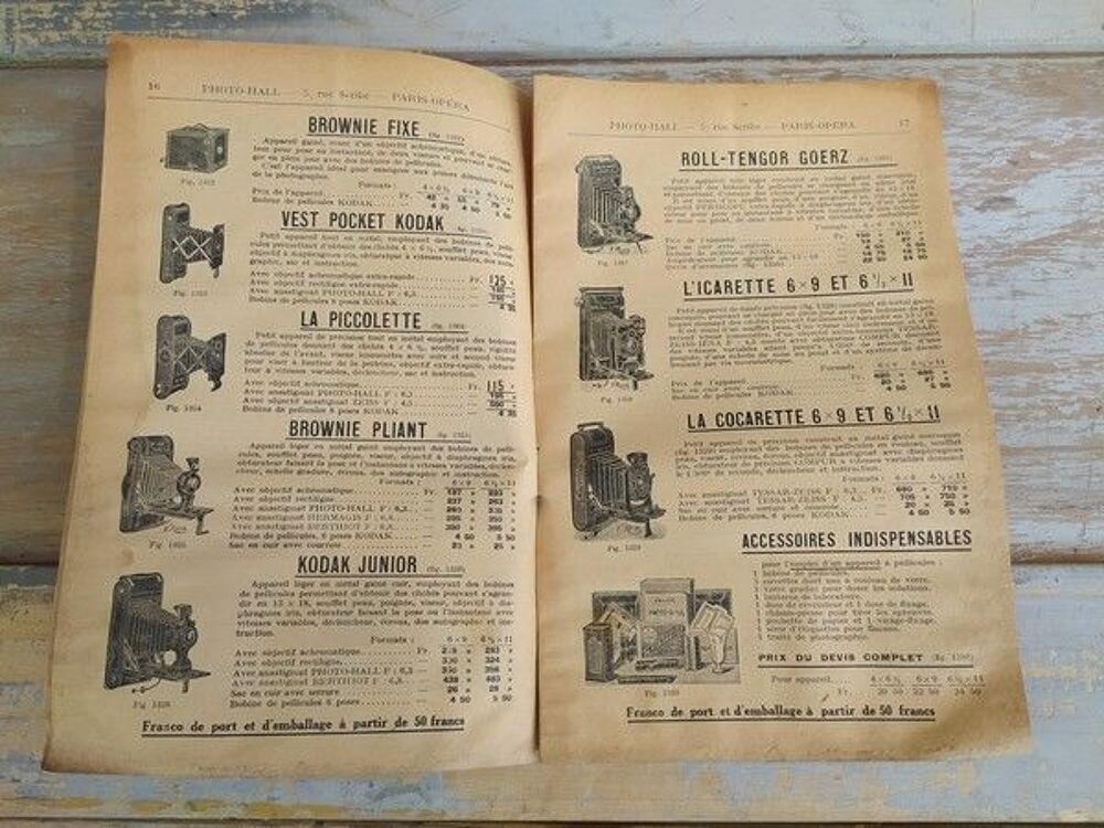 Catalogue Photo Hall 1923 Photographie Appareil St&eacute;r&eacute;oscope 