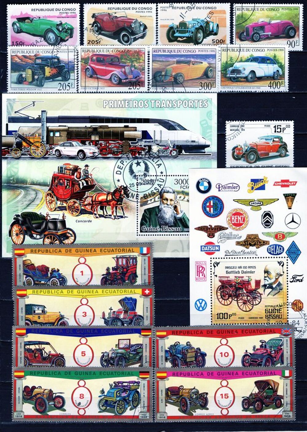 lot de 89 timbres du MONDE sur les TRANSPORTS ROUTIERS 
