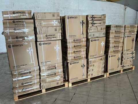 Lot de 100 ventilateurs sur pied ELEQO ? Blanc & Noir ? Neuf 1390 Erquery (60)