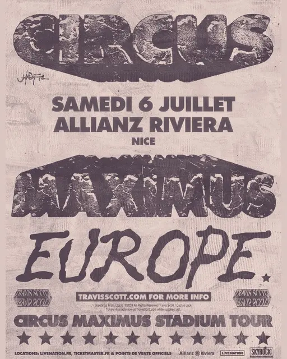 Travis scott concert Nice Billetterie