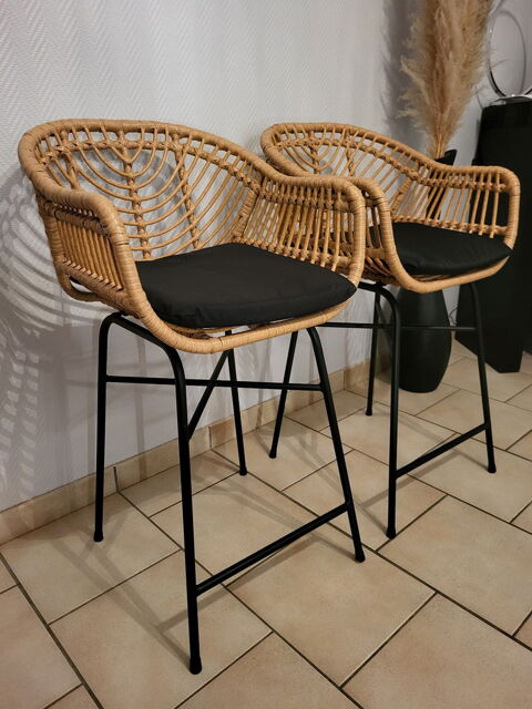 2 chaises hautes fer et osier neuves factures à l'appui Barzy-sur-Marne (02)