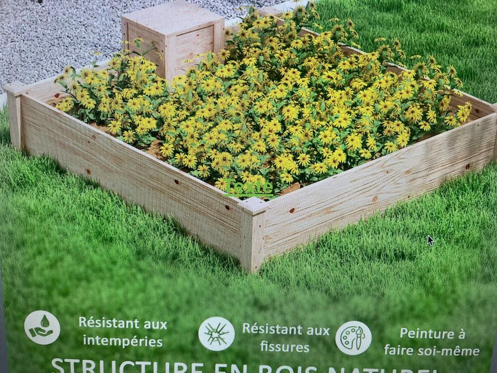 Grande Jardini&egrave;re bois avec composte int&eacute;gr&eacute; Jardin