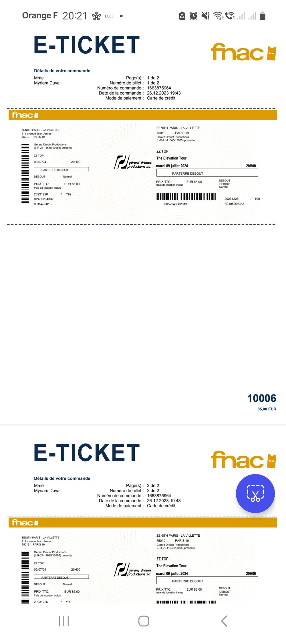 Billets concert ZZ TOP z&eacute;nith Paris Billetterie