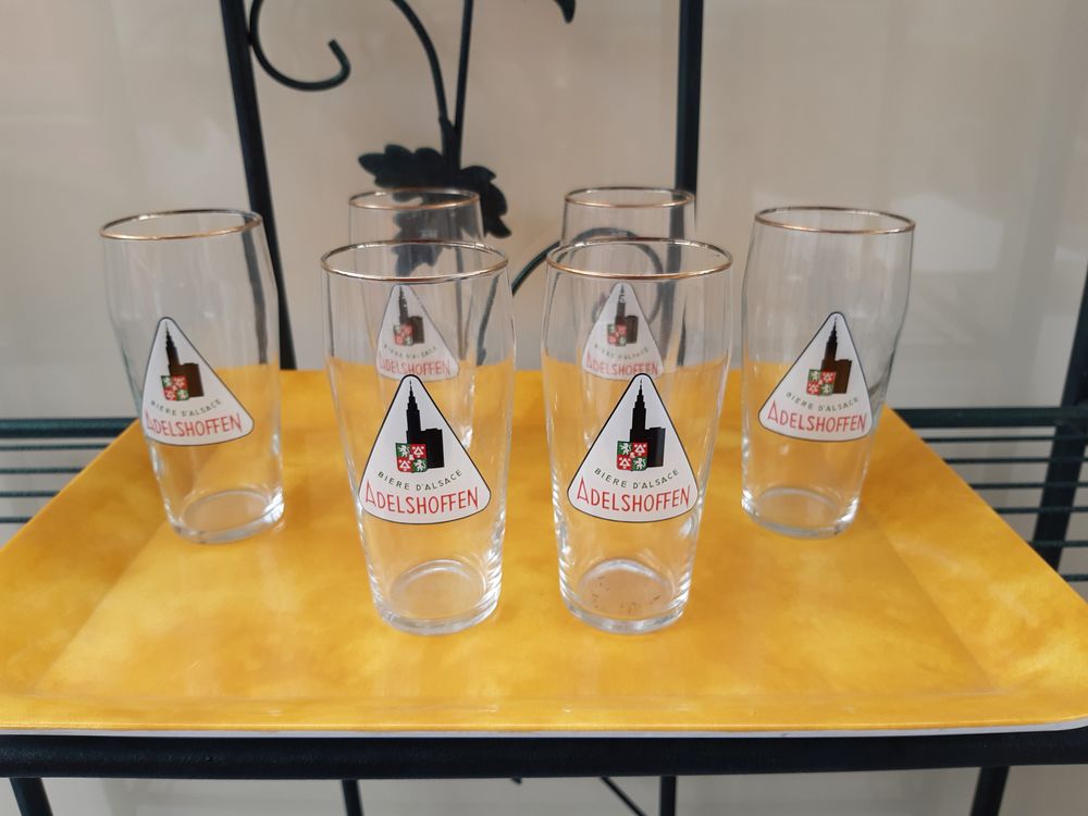 Lot 6 Verres ADELSHOFFEN. Décoration