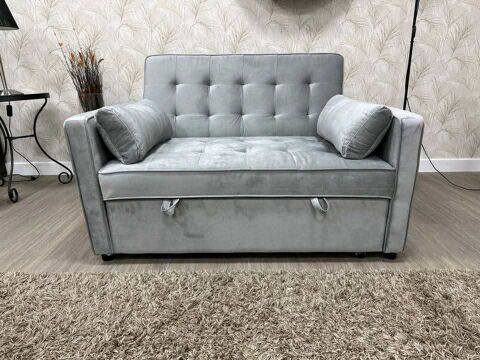 Canap� convertible 2 places gris clair �  pratique et confortable 297 Villemomble (93)