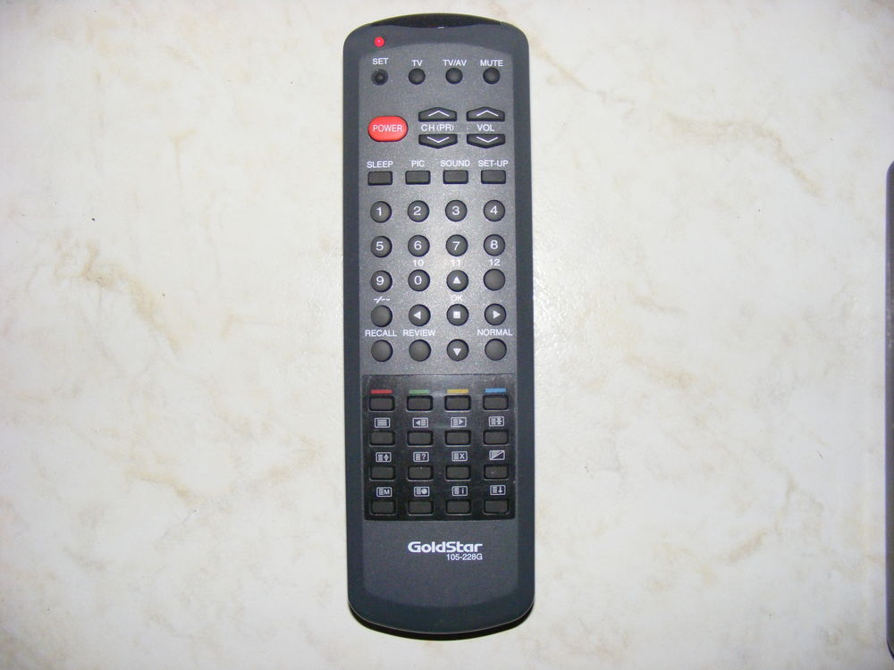 t&eacute;l&eacute;commande GOLDSTAR 105-228G Photos/Video/TV