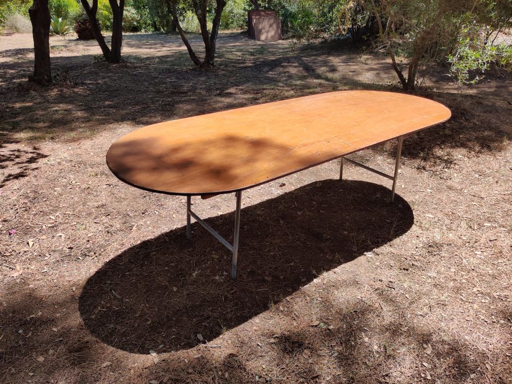 Table de traiteur ovale pliable en bois pour 10 personnes Meubles