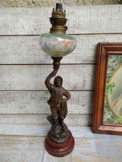 Ancienne Lampe � P�trole Marin P�cheur P�che 70 Loches (37)