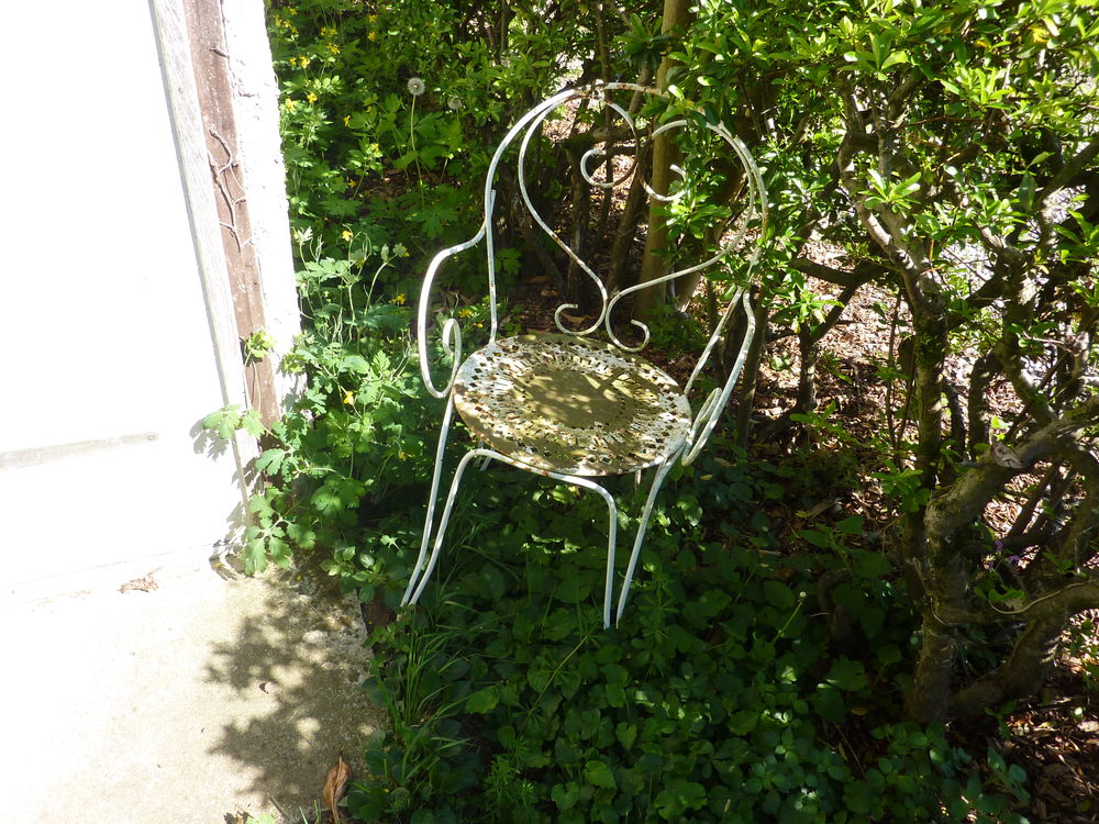 TABLE RONDE FER FORGE 100cm + 2 CHAISES Jardin