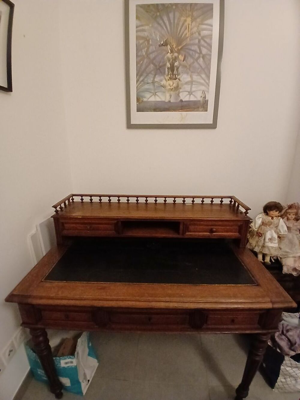 Bureau en bois de ch&ecirc;ne et un peu de cuir Meubles