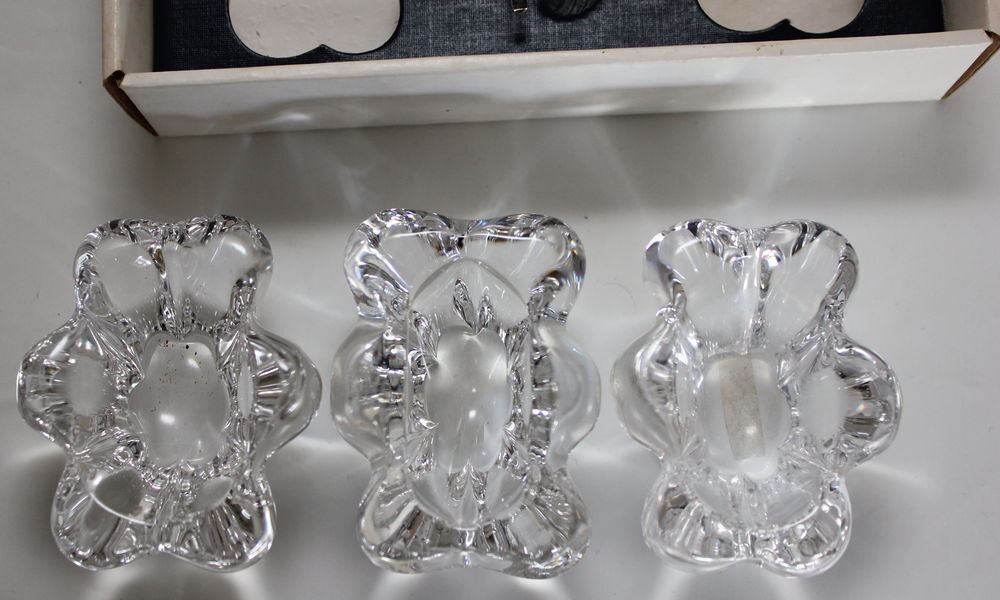 Sali&egrave;res cristal DAUM en boite vintage 70 Cuisine