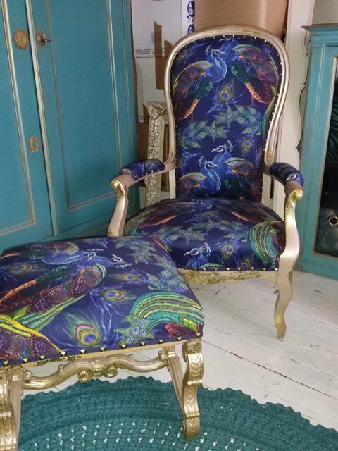 ancien voltaire retapiss avec son repose pieds 450 Charny (77)