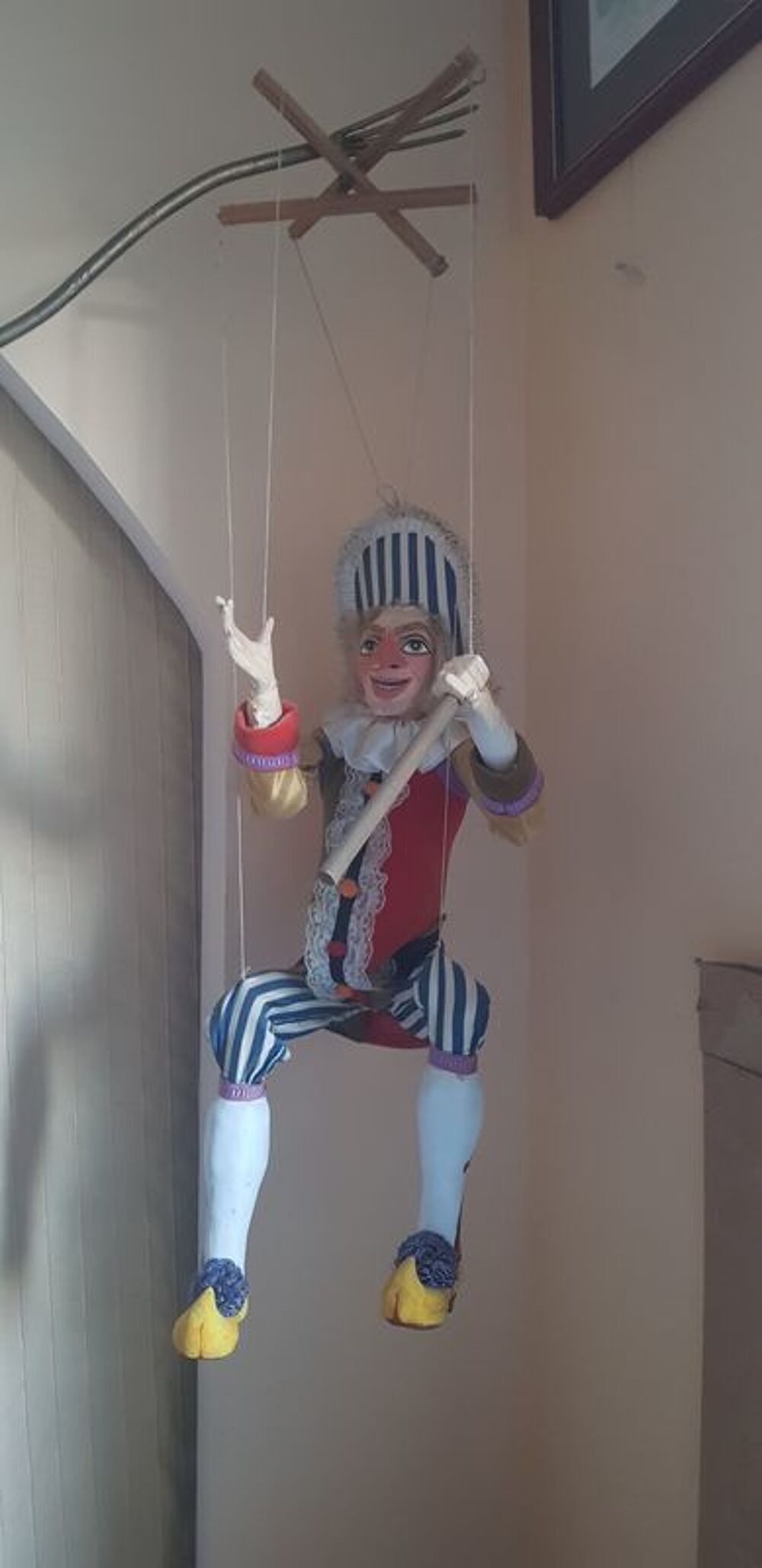 Pantin marionnette &agrave; fils et croix d'atelle Décoration