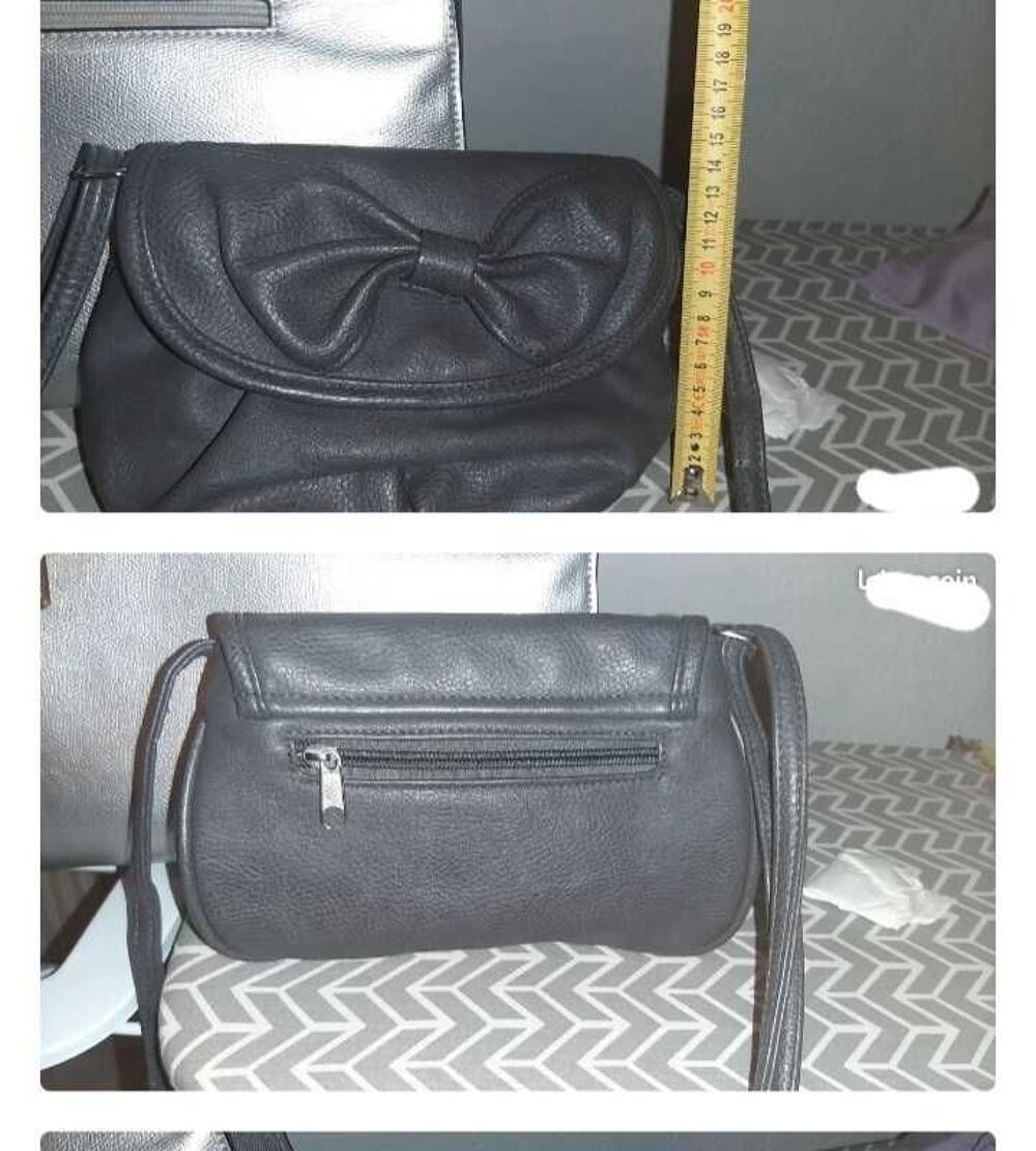 petit sac simili gris Maroquinerie