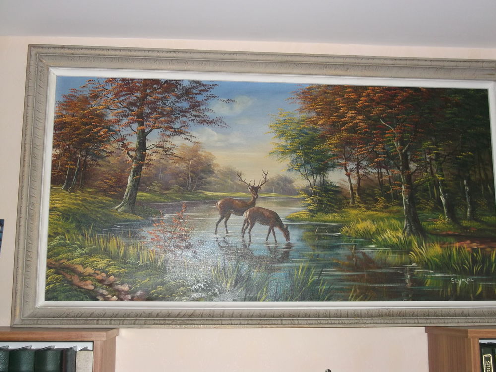 tableau sign&eacute; Seyrac, tr&egrave;s bonne &eacute;tat 112x67cm Décoration