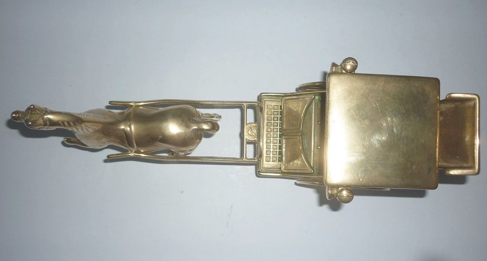 CHEVAL et CAL&Egrave;CHE - Laiton - L=32cm H=15cm - Vintage ann&eacute;es Décoration