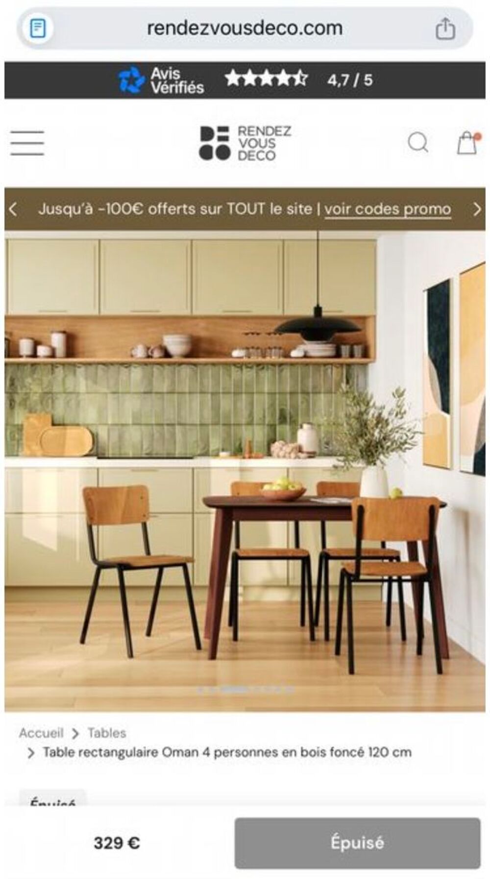 table &agrave; manger en bois fonc&eacute; Meubles